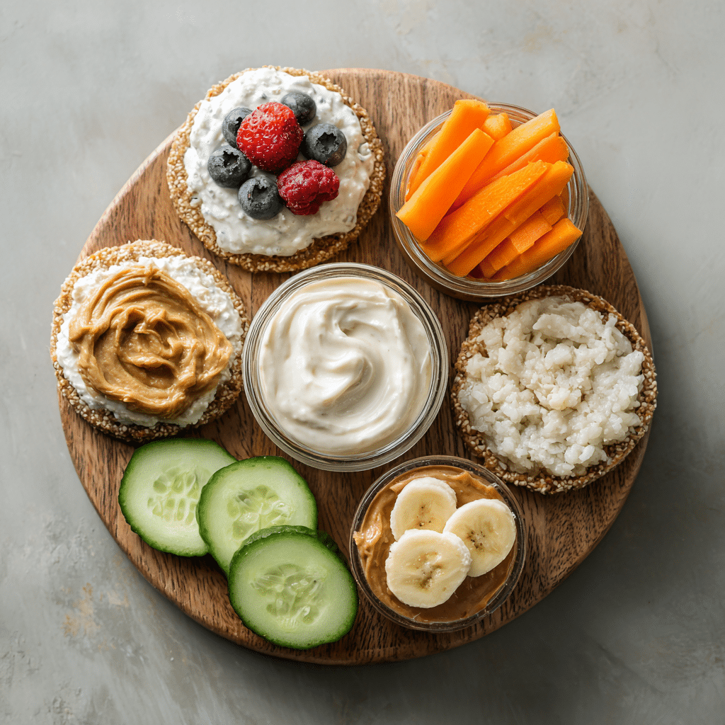 Gut-Friendly Protein Snacks: 25 Powerful Ideas Nutritionists Love 2 Five no-cook gut-friendly protein snacks with yogurt, hummus, and fruit