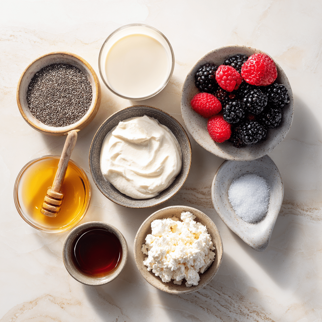 The Ultimate Chia Protein Pudding (4 Ways!) 12 ingredients for making chia protein pudding with protein options