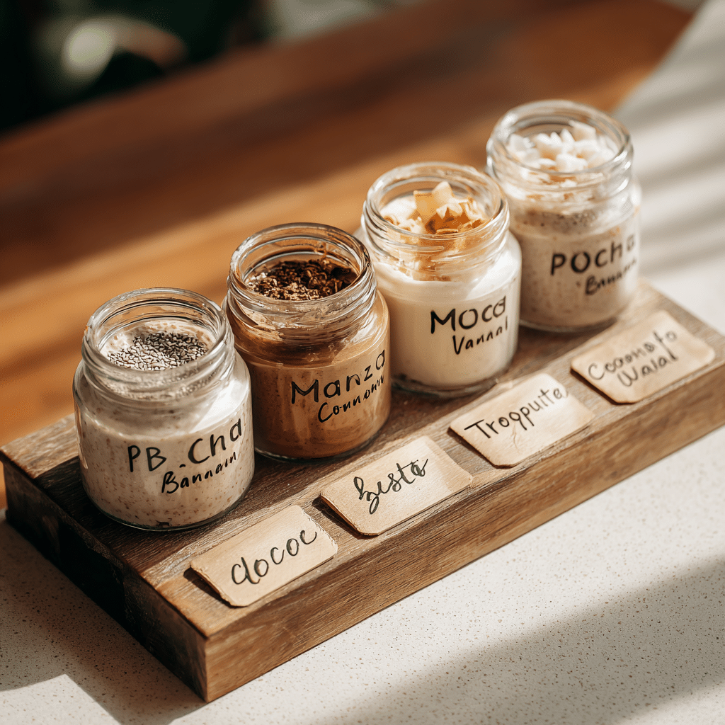 The Ultimate Chia Protein Pudding (4 Ways!) 14 chia pudding meal prep flavor variations on board