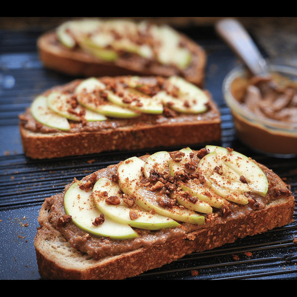 Apple & Almond Butter Snack: Healthy, Quick, and Delicious 17 Finished apple and almond butter snack with toppings