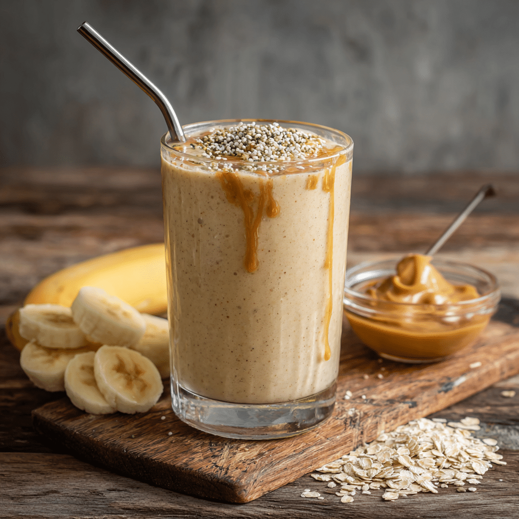 Banana with Peanut Butter and Hemp Seeds: 3 Powerful Snack Ideas 13 Banana peanut butter hemp smoothie
