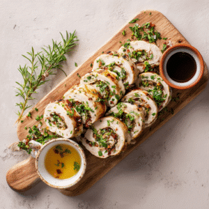 The Ultimate Turkey Roll-Ups with Sauerkraut (Easy Rachel Pinwheels) 2 Turkey sauerkraut roll-up recipe card photo