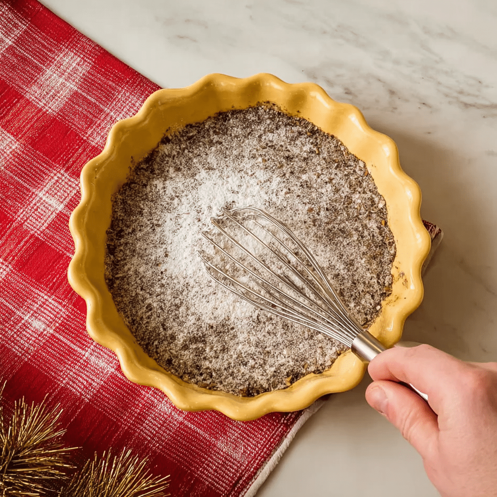 The Ultimate Protein Blueberry Peanut Butter Chia Pudding (Easy & Creamy) 12 whisking peanut butter, protein powder, and milk in a bowl for chia pudding