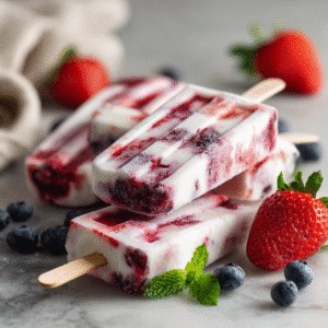 Beat the Heat with These 15 Summer Desserts Under 100 Calories (No Guilt!) 5 homemade berry yogurt popsicles under 100 calories