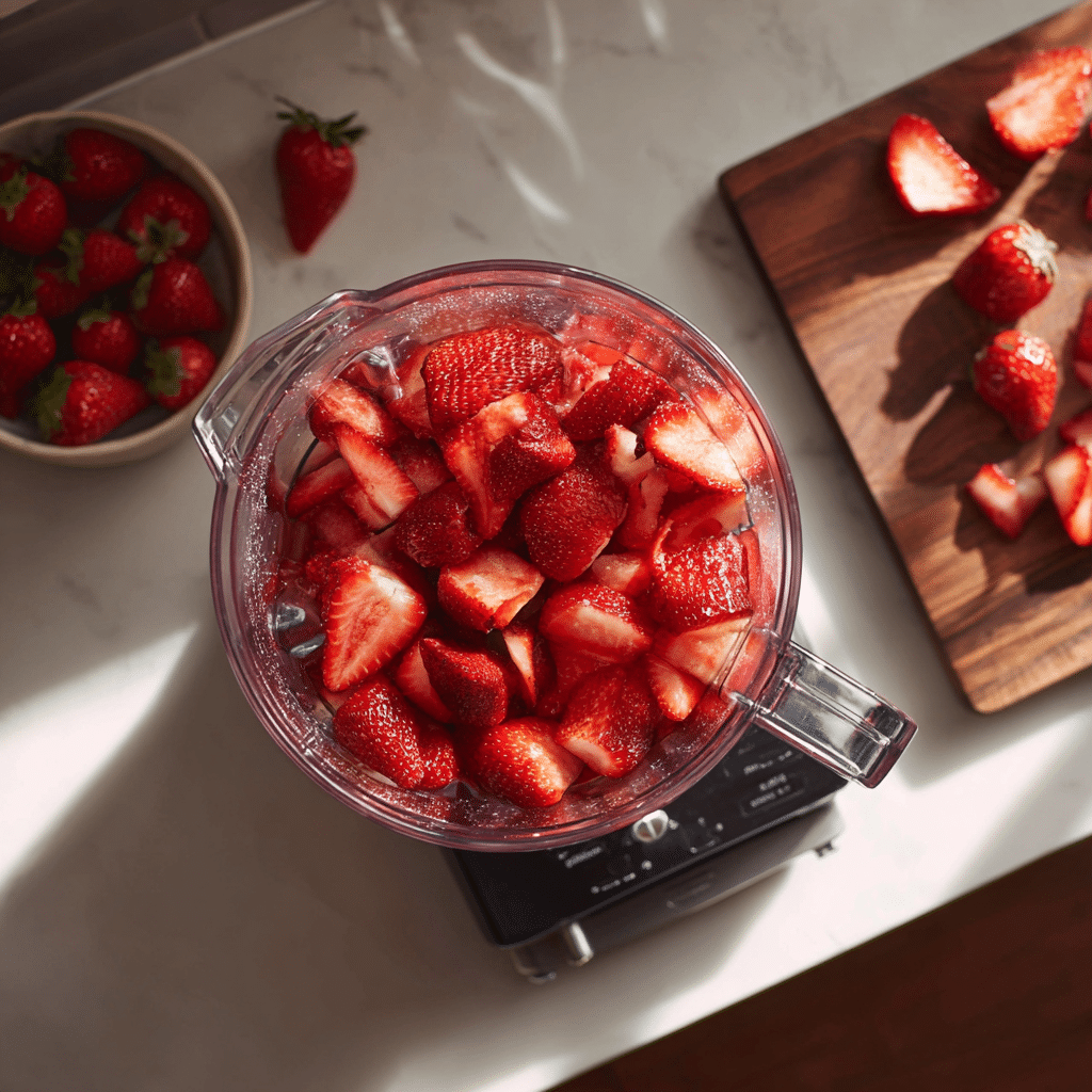 The Creamiest Strawberry Frozen Yogurt Bites 14 blend strawberries yogurt bites