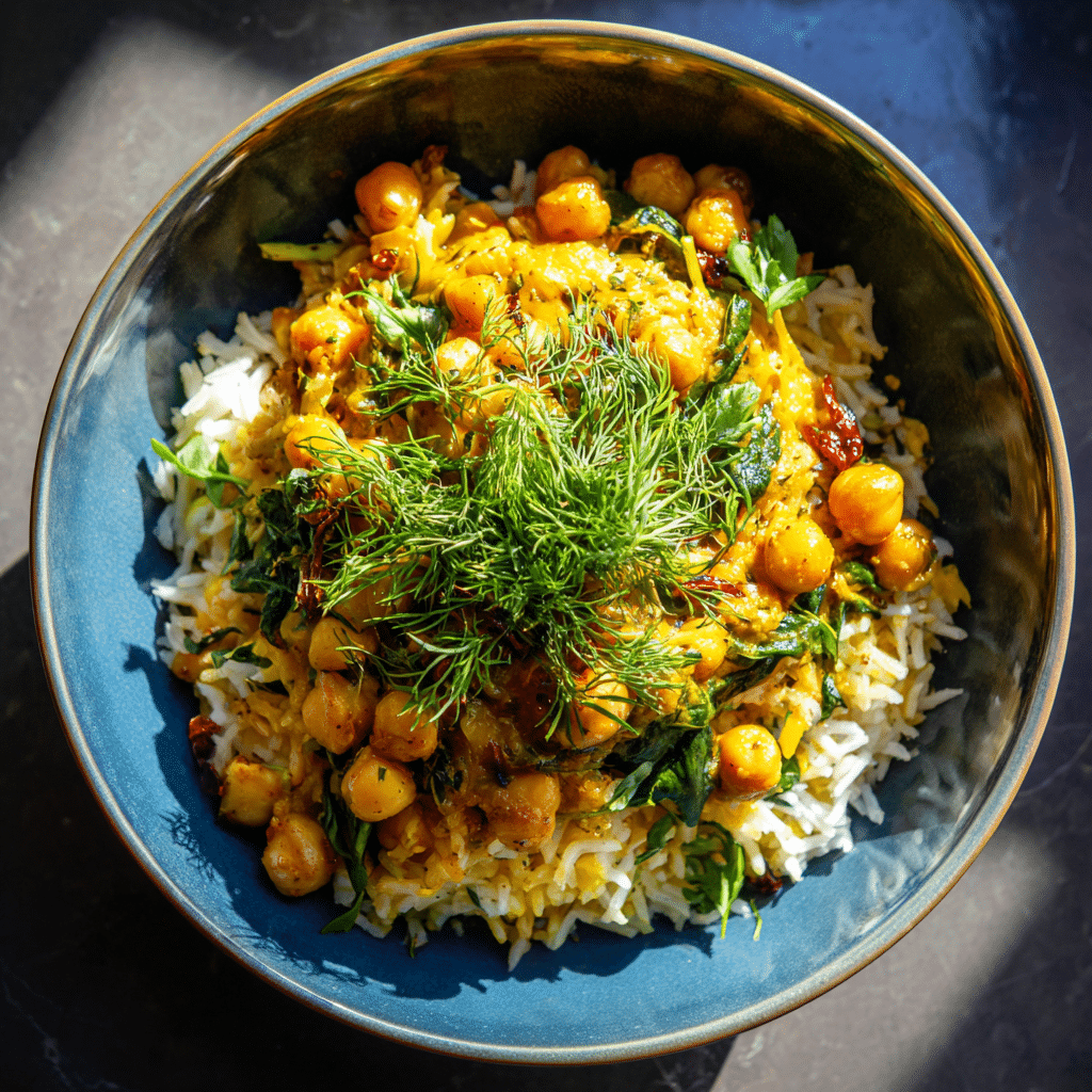 20 Genius Low-Cost Dinners Using Rice That Your Family Will Actually Love 14 Curried chickpea rice bowl with spinach