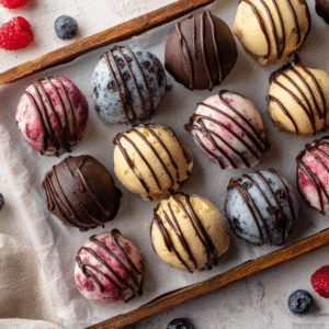 The Ultimate Chocolate Dipped Frozen Yogurt Bites (4 Ways!) 1 chocolate dipped frozen yogurt bites recipe with four flavor variations