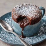 The Ultimate Guide to 15-Minute Dinner Recipes with Chocolate (Savory Dinners and Quick Desserts) 15 Chocolate lava mug cake with molten center and powdered sugar