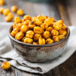 The Easiest, Crispiest Roasted Chickpeas (Oven or Air Fryer) 10 Crispy roasted chickpeas in a rustic bowl