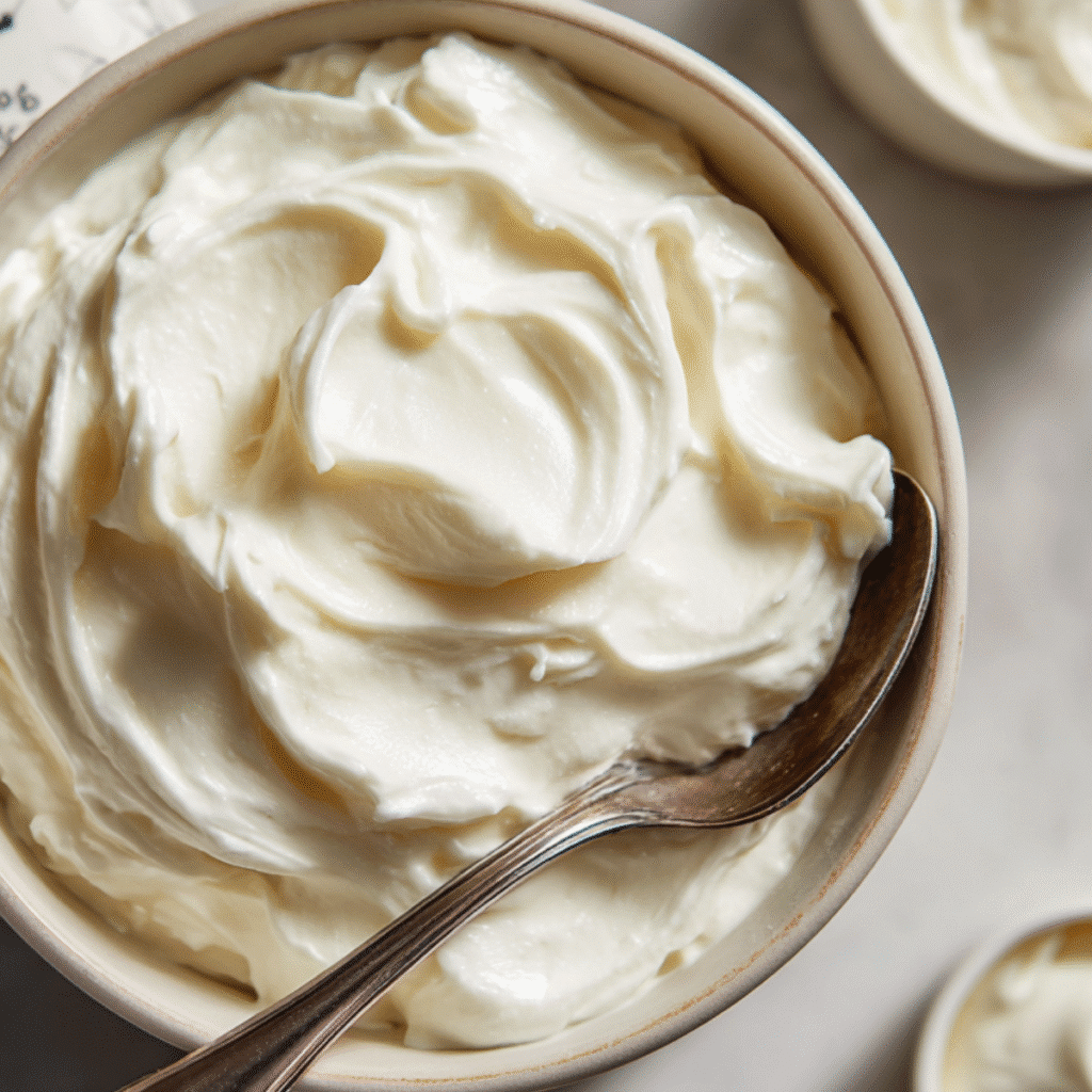 5 Secrets to Creamy Frozen Yogurt Bites (Stop Making Icy Ones!) 1 full-fat Greek yogurt in a bowl for creamy frozen yogurt