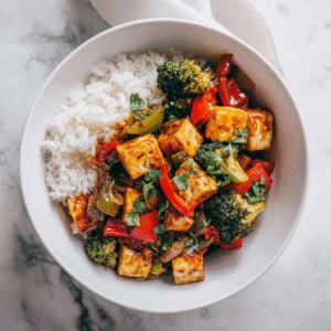 My 15 Go-To Healthy Weeknight Tofu Dinners (Quick, Easy & Delicious) 1 Healthy tofu stir-fry bowl for weeknight dinner