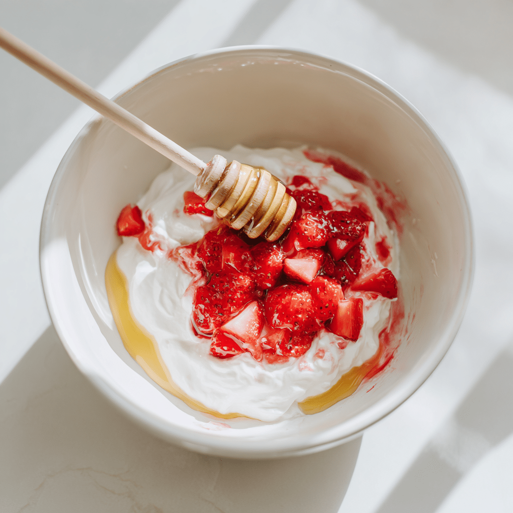 The Ultimate Chocolate Dipped Frozen Yogurt Bites (4 Ways!) 14 mixing yogurt base with fruit and sweetener
