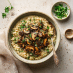 13 Low-Cost Dinners Using Oats (That Actually Taste Amazing) 11 mushroom and herb oat risotto in rustic bowl