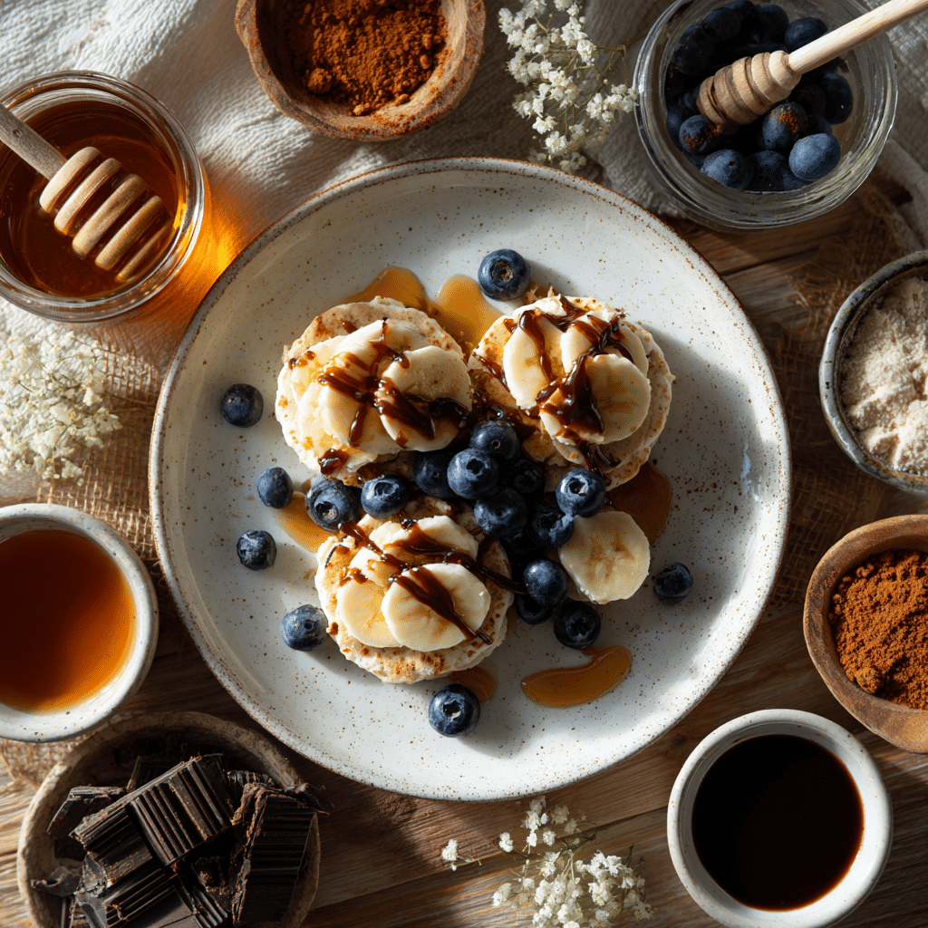Rice Cakes with Almond Butter and Crushed Chia Seeds (The Perfect 5-Minute Healthy Snack) 10 Sweet rice cakes with almond butter, fruit, and honey
