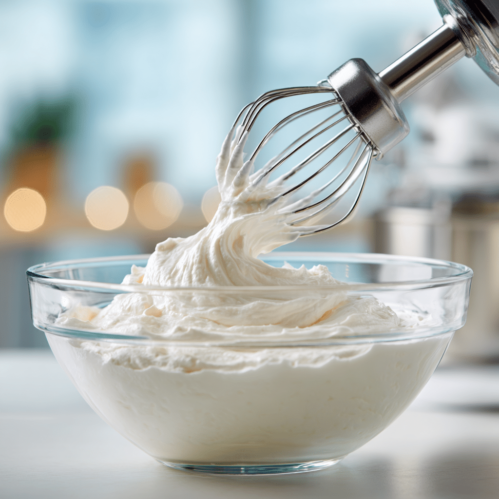 5 Secrets to Creamy Frozen Yogurt Bites (Stop Making Icy Ones!) 4 whipped yogurt in a bowl to incorporate air for creamy texture