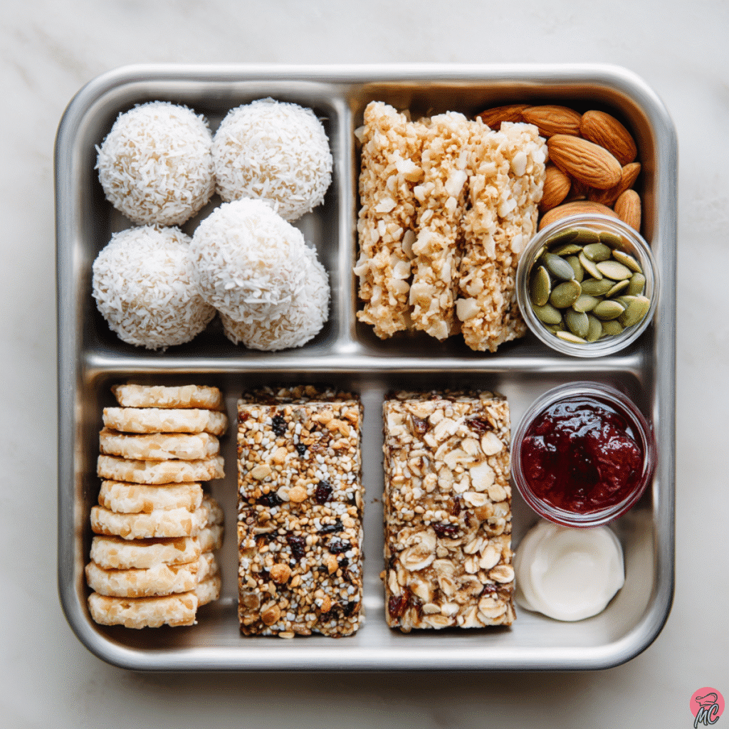 25+ No Bake Easy Snacks for Kids That Parents Will Love Too 6 nut-free gluten-free no bake snacks like seed bars and coconut bites