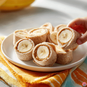 banana peanut butter roll-ups no bake snack for kids
