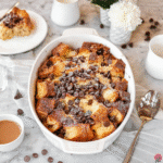Quick & Easy Chocolate Chip Bread Pudding Recipe (No Fuss!) 8 chocolate chip bread pudding easy recipe baked with melted chocolate chips