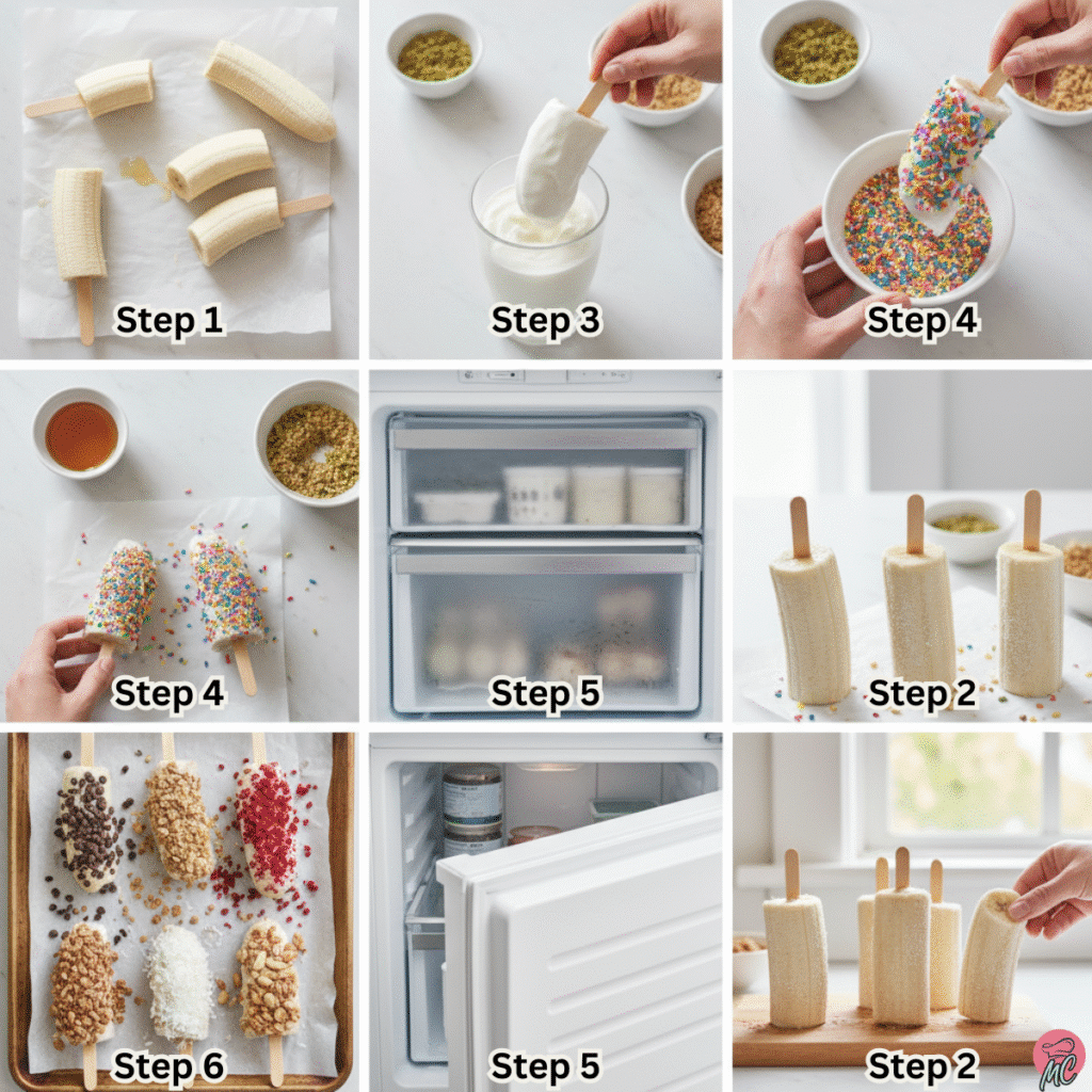 The Best Healthy Frozen Yogurt Banana Pops Recipe for Summer 7 Step-by-step instructions for making frozen yogurt banana pops