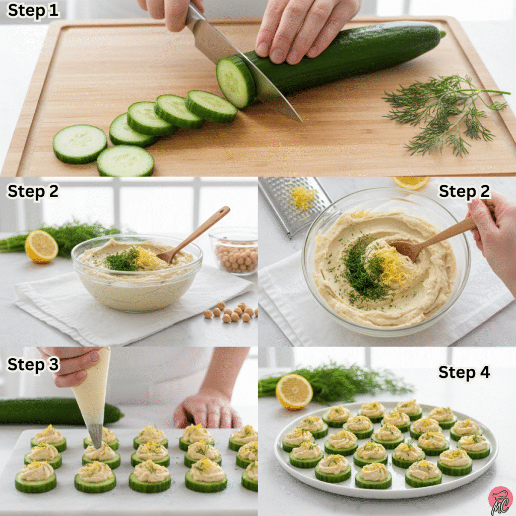 Lemon-Dill Cucumber Hummus Bites: A Refreshing & Healthy Snack Idea 2 step-by-step lemon dill cucumber hummus bites recipe