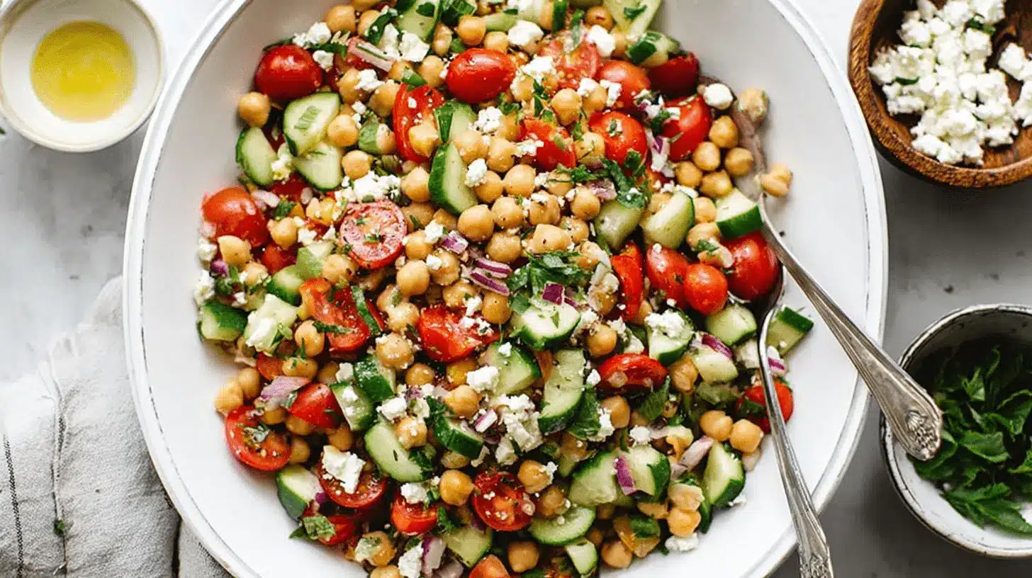 Home Page 15 Easy & Healthy Mediterranean Chickpea Salad Recipe